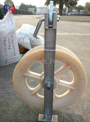 508mm MC Nylon Sheave Conductor Stringing Block with 20-60KN Rated Load for Overhead Line Pulling