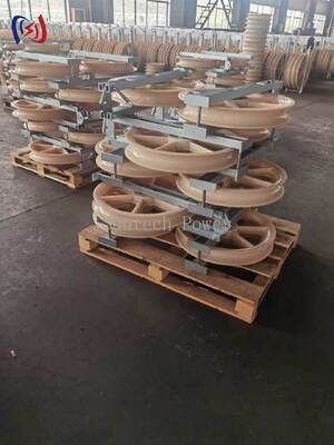 916mm Sheave Conductor Stringing Block with 125mm Wide Groove and 50KN Rated Load for Large Diameter Conductors