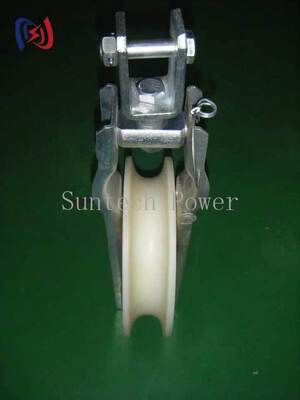 Hook Type 5-20KN Rated Load MC Nylon Sheave Single Sheave Stringing Block for LGJ Conductor Stringing