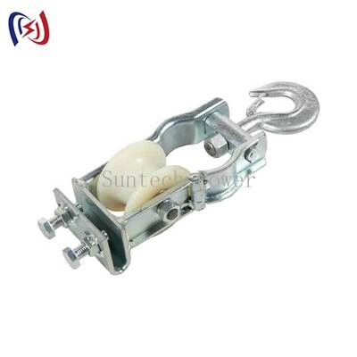 20KN Rated Load 120mm Sheave Dual Use Hanging and Sitting Conductor Stringing Block for Tight Crossarm Work
