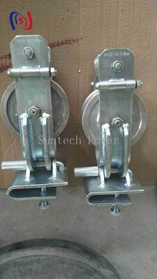 20KN Three Direction Crossarm Stringing Block with Ball Bearing Sheaves, Crossarm Seated Crossarm Mounted Stringing Block for Angle Pole Pulls
