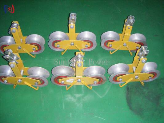 25KN Tandem Sheave Stringing Block for Twin Bundle Spacing Control with Aluminium or MC Nylon Sheave
