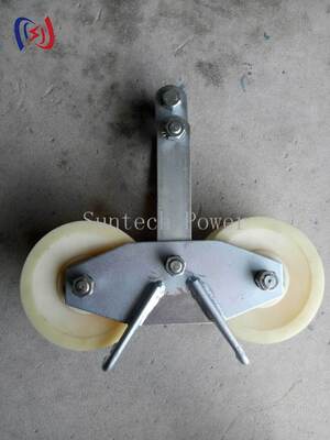 25KN Tandem Sheave Stringing Block for Twin Bundle Spacing Control with Aluminium or MC Nylon Sheave