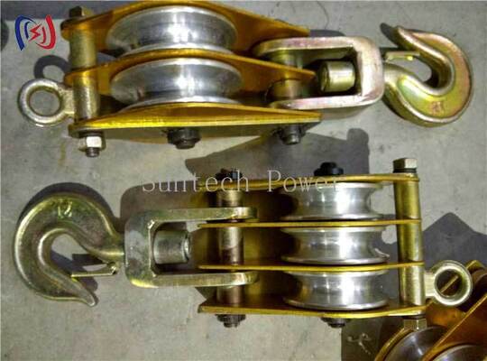 Lightweight Aluminum Hoisting Tackle 100KN Rated Load Hand Carried Block and Tackle for Tower Work