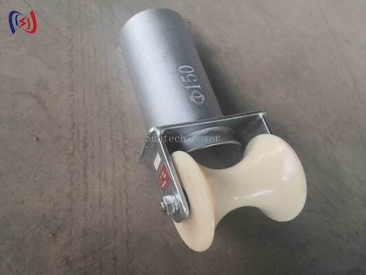 Duct Entrance Roller Cable Roller Pulley with Length Fixed Adjustable Arm and Single Nylon Sheave for 80-200mm Tube Diameter Range