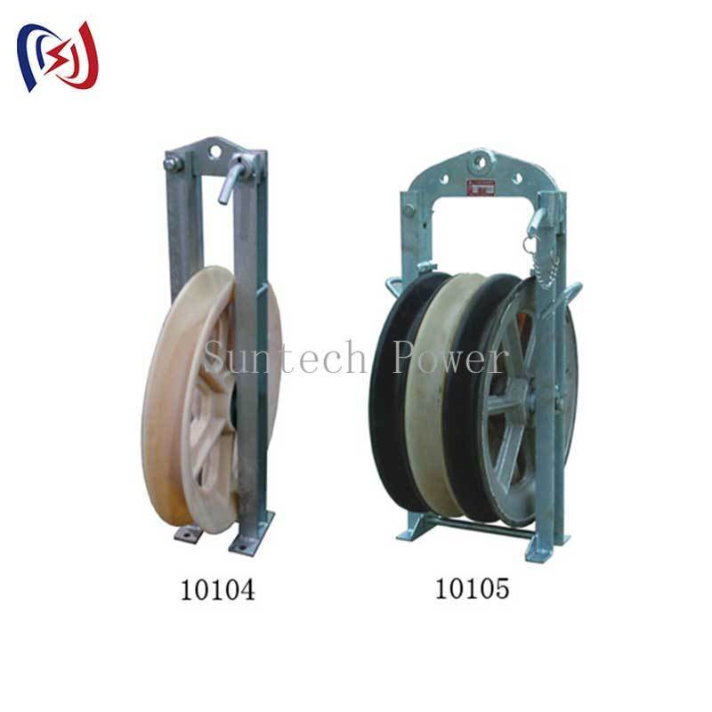 508mm MC Nylon Sheave Conductor Stringing Block with 20-60KN Rated Load for Overhead Line Pulling