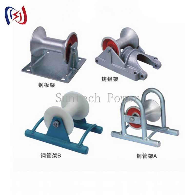 5 KN Ground Cable Roller with Casting Aluminium Carrier for 200mm Duct Pulls and Cable Roller Pulley Runways