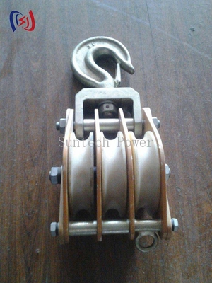 Insulated Hoisting Tackle Epoxy Resin Plate Nylon Sheave Rope Hoist Block And Tackle
