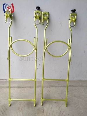Heavy Duty Steel Construction Hanging Rope Ladder Trolley for Single Line Transmission Work