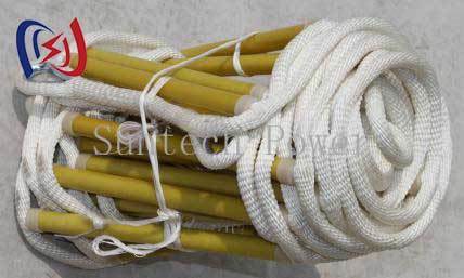 Professional Grade 12x300 Model Insulated Rope Ladder for Live Line Electrical Maintenance and Repair Work