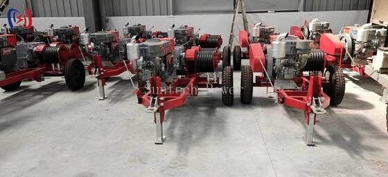 Reliable Double Drum Winch for Synchronized Lifting and Pulling Tasks in Electrical Tower Assembly and Maintenance