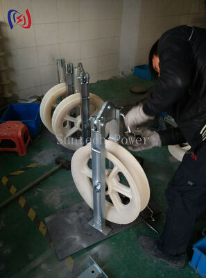 Professional 508 Series Stringing Block with Rubber Lined Aluminum Sheave for 20-60KN Rated Load and Corrosion Resistant Power Line Construction