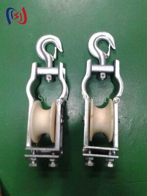 Dual-Use Stringing Block with 5-20KN Rated Load for Sitting and Hanging Configurations in Power Line Construction