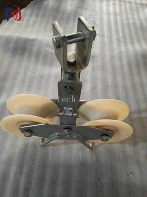 Durable Tandem Sheave Stringing Block for Bundle Conductor Stringing on High Voltage Power Lines with 25KN Rated Load