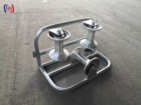 Heavy Duty 10KN Rated Load Corner Ground Roller Tri-Sheave for Smooth Cable Pulling and Corrosion Resistance in Ducts