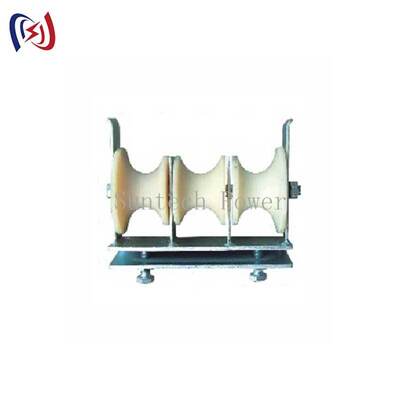 Professional Three Sheaves Stringing Block for Simultaneous Pulling of Three Phase Conductors with 5KN Rated Load and Nylon Sheave