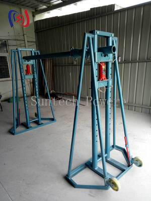 Heavy Duty Hydraulic Cable Reel Stand with 50-300KN Rated Load for 2400-5000mm Diameter Cable Drums