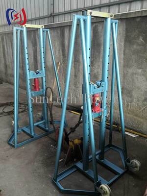 Heavy Duty Hydraulic Cable Reel Stand with 50-300KN Rated Load for 2400-5000mm Diameter Cable Drums