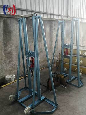 Heavy Duty Hydraulic Cable Reel Stand with 50-300KN Rated Load for 2400-5000mm Diameter Cable Drums