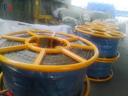 Durable 12 Strand Anti Twisting Braided Steel Rope with 9-42mm Diameter and 54KN-817KN Breaking Force for Power Line Stringing