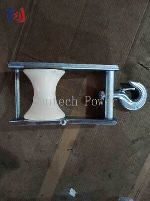 Durable Aerial Cable Stringing Block with 120x130mm Sheave and 5KN Rated Load for Transmission Lines