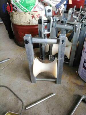 Durable Aerial Cable Stringing Block with 120x130mm Sheave and 5KN Rated Load for Transmission Lines