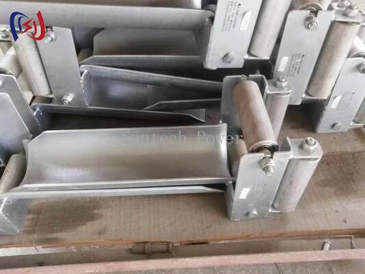 Framed Cable Roller Pulley with 180mm Max Cable Diameter, 20KN Rated Load, and Durable Frame Structure for Heavy Cable Pulling