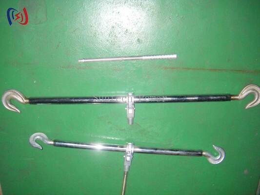 Hot Dip Galvanized Steel Turnbuckle with 5-100kN Rated Load and 250-600mm Adjustable Distance for Guy Line Tensioning