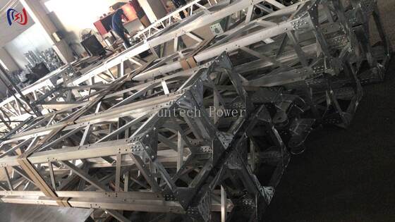 Tiang Penyangga Bentuk 8-28m Paduan Aluminium Baja Mangan Alat Pendirian Menara