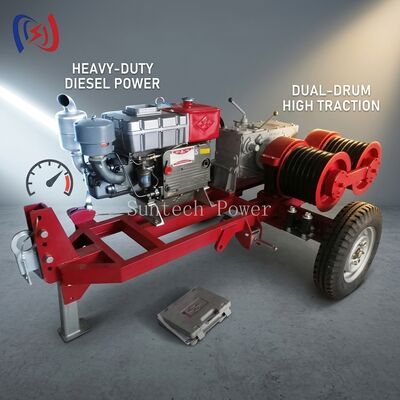 Double Drum Winch 6.3-9kW 2000-3600RPM Kabel Traksi Kabel Mesin Winch