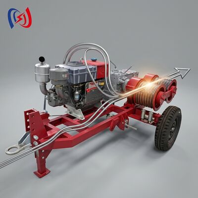 Double Drum Winch 6.3-9kW 2000-3600RPM Kabel Traksi Kabel Mesin Winch