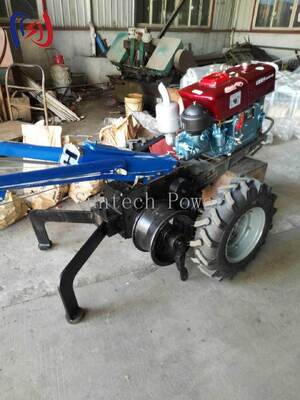 3 Ton Pulling Force PTO Driven Walking Tractor Winch 15HP Tractor Driven Winch for Slope Farming