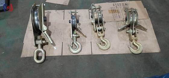 Both Side Opening Dual Sheave Hoisting Tackle 100KN Rated Load Steel Rope Lifting Block and Tackle