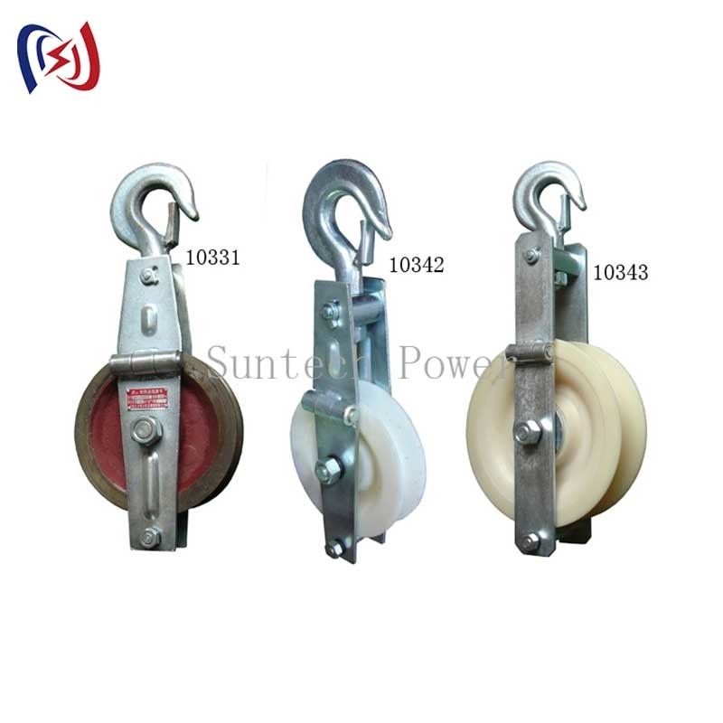 Cable Ground Stringing Roller Pulley Sheave Conductor Block For Power Transmission Wire