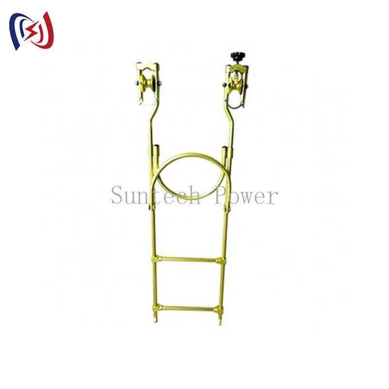 Heavy Duty Steel Construction Hanging Rope Ladder Trolley for Single Line Transmission Work