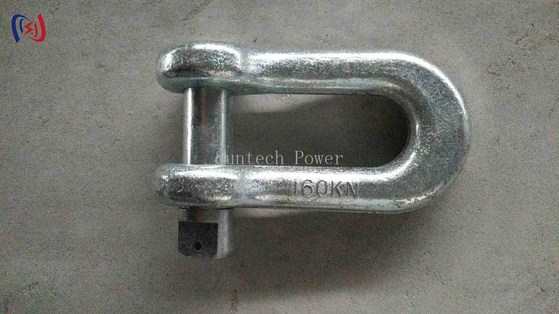 High Strength Shackle with 300KN Maximum Pulling Force 10KV-500KV Rated Voltage and 60-160 Hook Slot Length for Transmission Lines