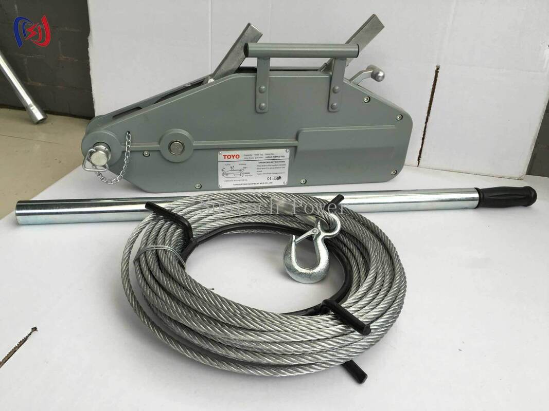 8-54KN Rated Wire Rope Handle Hoist for Vertical and Horizontal Lifting with Galvanized Steel Rope