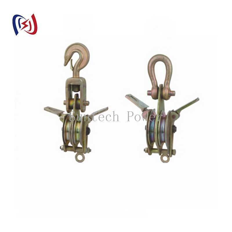 Both Side Opening Dual Sheave Hoisting Tackle 100KN Rated Load Steel Rope Lifting Block and Tackle